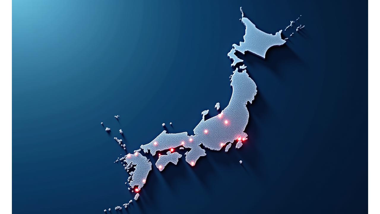 日本地図にマーカーで示されたレンタカー拠点